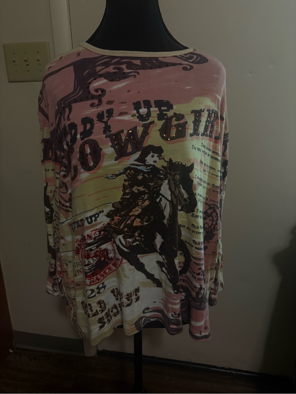 Bit&bridle Pink & Cream Tie-Dye Long Sleeve Knit Top